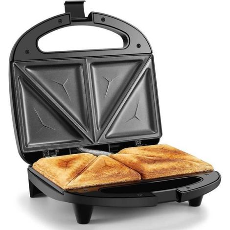 Machine sandwich lectrique Presse panini avec plaques antiadhsives Temprature rglable noir (1/4)