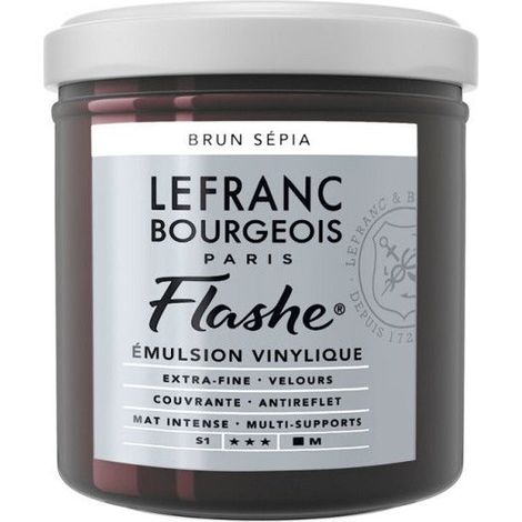 Peinture vinylique - Flashe - Brun sépia - 107 - Lefranc Bourgeois - 125ml