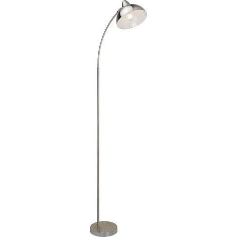 Lampada da terra Daron Chrome Satined E27 1x max 40W B: 48 cm H: 158 cm ø20cm con interruttore di foottraggio (1/4)