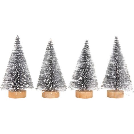 Set mit 4 Mini-Weihnachtsbäumen (pulverbeschichtet) fürs Büro. Set mit 4 Weihnachtsschildern. Kleine Weihnachtsbäume. Dekoration. Elegantes Schild. (1/5)