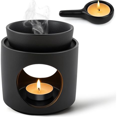 Bruleur Bougie en Ceramique, Brûleurs Parfumé Céramique Diffuseur D'huile Parfumée, Bruleur Bougie pour Lire Yoga Living Room