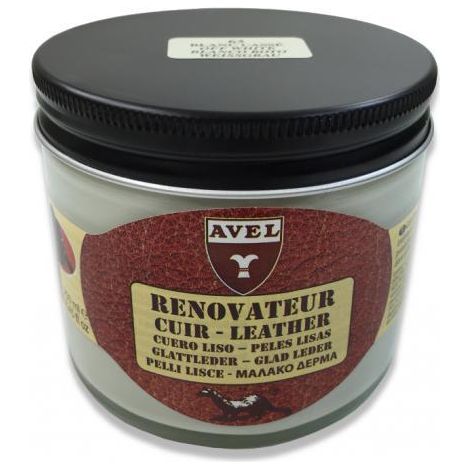Baume rénovateur crème incolore 275 ml – Nourrit et protège le cuir – Finition cirée après lustrage – Pour cuir lisse – Avel (1/5)
