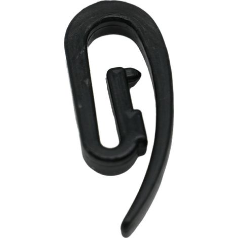 100 Stück/Packung Schwarzes, 6-fach gebogenes Gardinenband, S-förmige Haken, spitze Haken, PP-Gaze-Gardinenverstellhaken, Zubehör für gebogene Gardinenschienen (1/5)