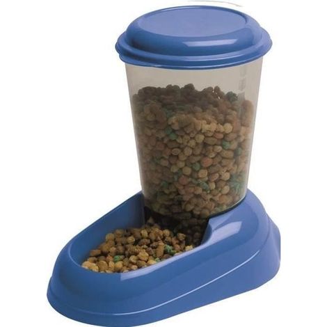 FERPLAST Futterspender Zenith 3L aus Kunststoff - 29,2x20,2x28,8 - Blau - Hund und Katze