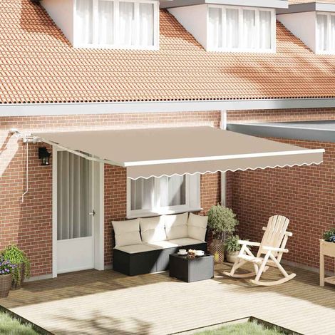 Tela de toldo Beige 400 x 300 cm Poliéster