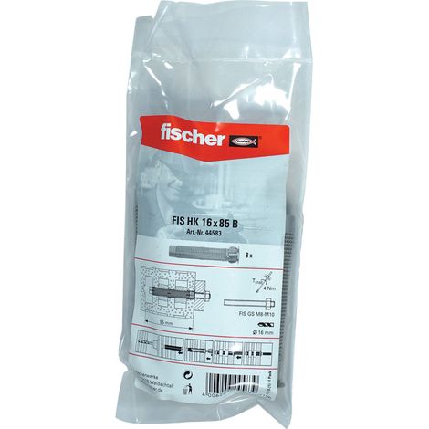Fischer 8x Manguito de inyección FIS HK 16 x 85 B Bolsa - 044583