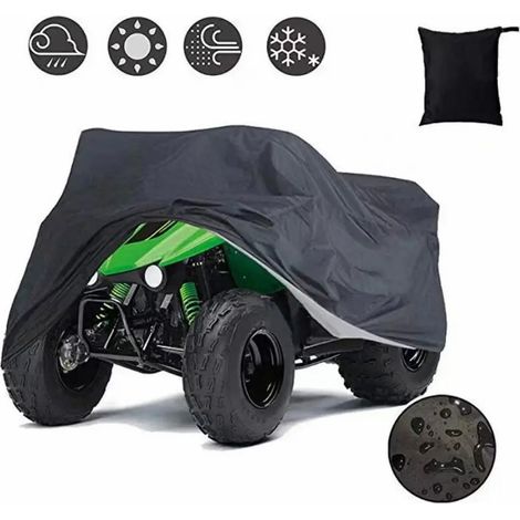 Housse de protection pour quad compatible avec ATV, tissu Oxford 210D noir, imperméable, anti-UV, résistante aux intempéries, dimensions 200x95x106 cm