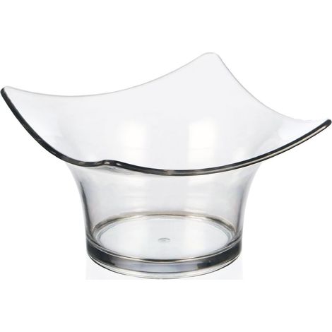 Bol carré transparent Degustare, lot de 6 unités, Sans BPA, réutilisable et incassable, lavable au lave-vaisselle, Vaisselle pour traiteur et fêtes, Mélamine, 80 ml (1/5)