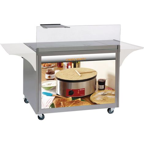 Meuble à crêpes en inox sur roulettes - Diamond