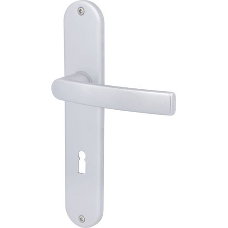 Alpertec BB-Langschildgarnitur Vanda Aluminium F1 silber abgerundet Beschläge