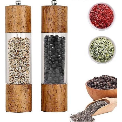 Ensemble moulin à poivre et moulin à sel manuels de 20 cm (8 pouces), cadeau (1/5)