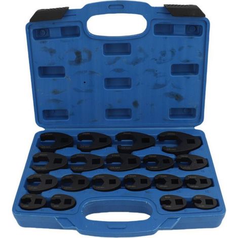Clé À Fourche - 19 Pièces 8 À 32 Mm - Pour Barre D'extension Et Cliquet - 1/2 Pouces Et 3/8 Pouces - Acier Au Carbone (1/4)