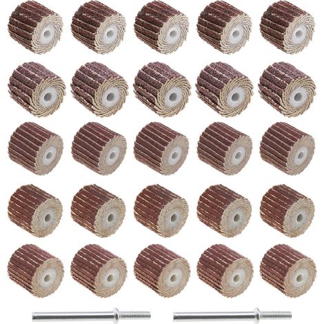 20pcs Sanding Discs 80/120/240/320/600 Grit 12 mm Paper Glass Flap Wheel Replacement for Rotary Tool with Shank Chuck (1/5)