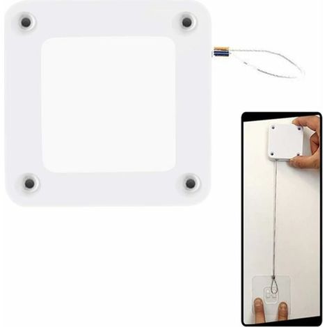 Ferme-porte automatique blanc, sans perçage, adapté à la plupart des portes, se ferme automatiquement sans perçage.