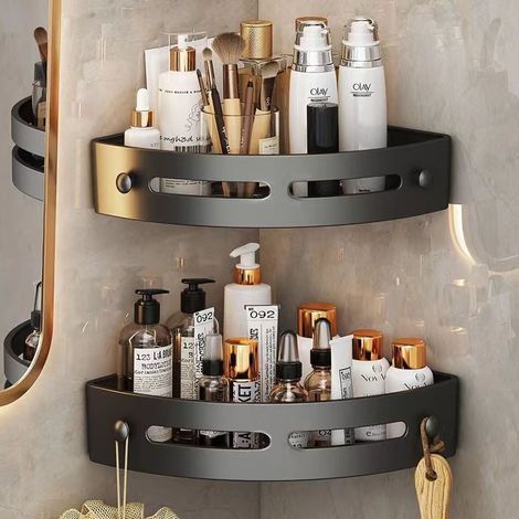 Etagere Triangulaire Salle De Bain - Support De Serviettes - Rangement D'Angle - Acier Inoxydable - 1 Piece (1/5)