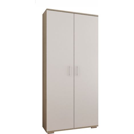 CALIFORNIA Kleiderschrank 4 Böden D2 80 Sonoma Weiß (1/4)
