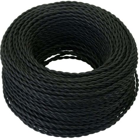 Câble Electrique Textile 10M,Rétro Corde de chanvre tressé torsadée Câble 2x0,75 mm², 2 fils torsadés toronnés,pour DIY (1/5)