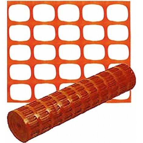 FPLUS malla obra naranja 1mt.x 50 mts. , Malla para señalizacion en color naranja.