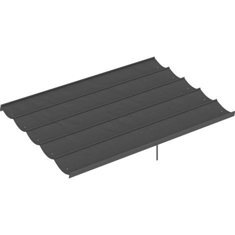 Toile de toit pour pergola tonnelle rétractable de 4 x 3 m - toile uniquement 350 x 260 cm gris foncé (1/5)