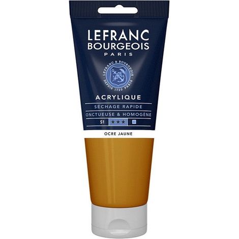 Peinture acrylique - Ocre jaune - 302 - Fine - Lefranc Bourgeois - Tube 200ml