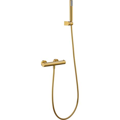 Kit ducha termostático Bless oro cepillado [ IMEX® ]