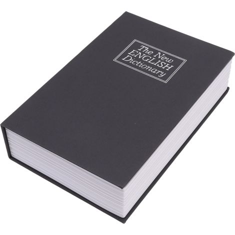 Coffre-fort livre innovant de taille moyenne, dissimulé dans un dictionnaire, avec serrure à code, pour ranger argent, bijoux, cartes et documents (noir). (1/5)
