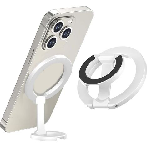 Anneau Telephone Portable Magnétique Pliage sur Tout Le Pourtour Support Telephone Mince et Portable Réglable Convient pour Le Bureau la Cuisine Regarder des Vidéos
