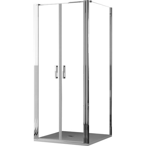 Box Doccia angolare 70x70 cm 2 ante Saloon in Cristallo trasparente 6mm H195 Bonussi Marty (1/5)