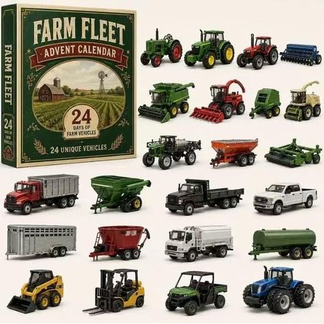Arm Life Vehicles Calendar, 2026 24 Day Acrylic Advent, Agricultural Farm Life Vehicles Calendar, Tracteur, Moissonneuse, Camion, Remorque Pour Les Amoureux De La Campagne (B) (1/5)