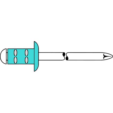 Rivets aveugles Gesipa PolyGrip A2 Acier inoxydable 6,4 x 20 200 pièces