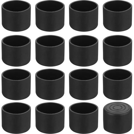 36 Embout de pied de chaise, Rond 28mm, PVC Noir Antidérapant, Protection Sol Meubles Intérieur Extérieur (1/5)