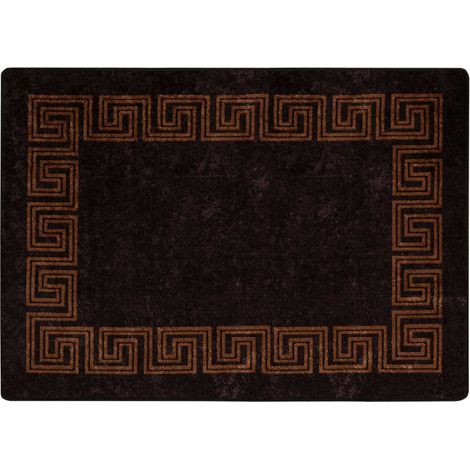 Maison Exclusive - Runner Tappeto MARSA Nero 100 x 150 cm Poliestere e PVC (1/5)