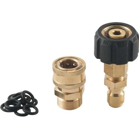 Adaptateur de Laveuse Pression Ensemble,M22 14Mm Pivotant M22 MéTrique Raccord,M22-14 + 3/8Pouces Fiche,3/8Pouces DéConnexion Raccord Mâle Kit,5000 PSI