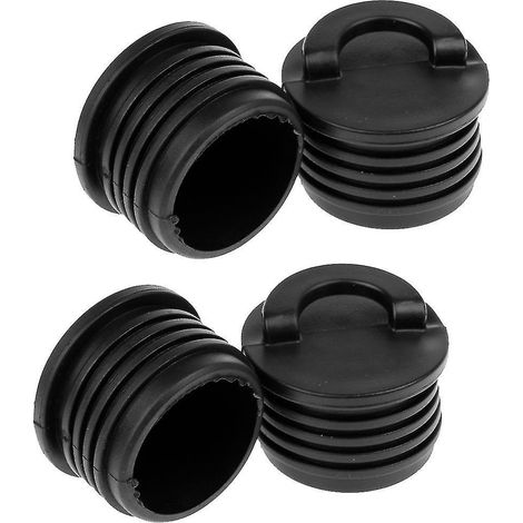 Kajak-Ablaufstopfen, Kajakzubehör, wasserdichte Gummistopfen für Ablauflöcher, Zubehör für Boote, Yachten und Schiffe (Schwarz) (4 Stück)