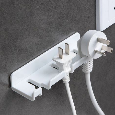 Crochet de suspension Support Mural Adhésif Sans Perçage Pour Chargeur De Batterie Porte-brosse à deco embrasse Blanche (1/5)