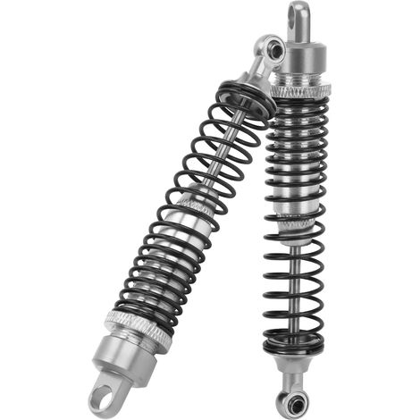 2 Amortisseurs Métalliques 108mm pour Modèles RC 1/10 HSP RGT Himoto Redcat - Suspensions Argentées (1/5)