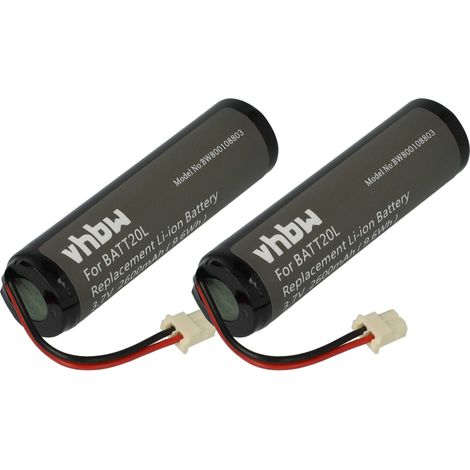 vhbw 2x Akku Ersatz für BATT20L für digital Radio (2600 mAh, 3,7 V, Li-Ion)