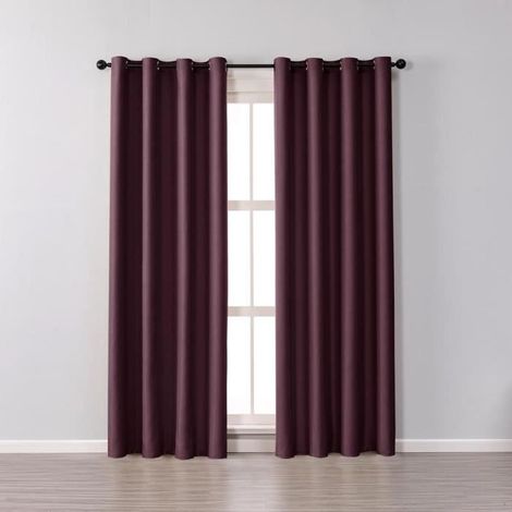 (Bordeaux)Rideau Occultant Une Piece Thermique à Oeillet Décoration de Fenêtre Pour Salon et Chambre 140 x 225 cm Bordeaux (1/4)