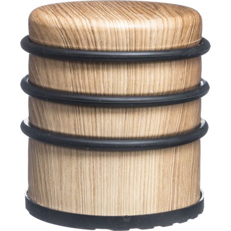 Five – Butoir de porte en plastique et métal – Effet bois naturel – Dimensions 7x7,8cm – Poids 0,85kg – Installation sans outil