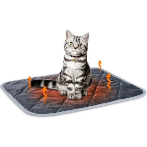 Coussin Auto-Chauffant pour Chat & Chien, Chat Tapis Chauffant pour Animaux Lavable Anti-dérapant, Doux Peluche Couverture Thermique, 40 50cm (1/5)