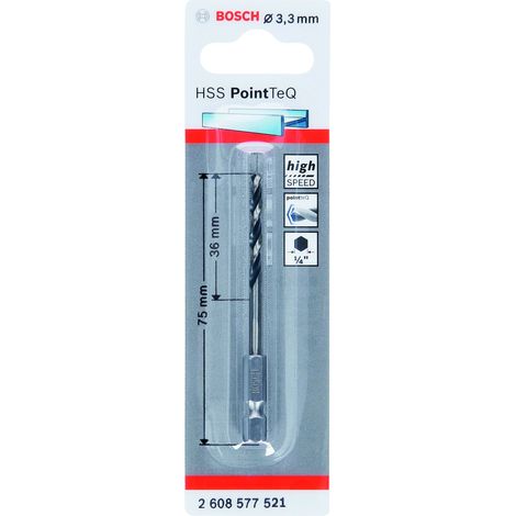Broca hexagonal HSS PointTeQ de 33 mm  BOSCH 2608577521 (1/2)