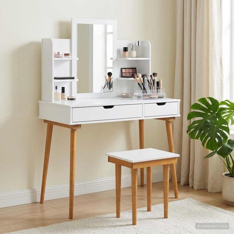 vidaXL Conjunto de Mesa de Tocador FAUSKE 5 uds. Blanco (1/5)