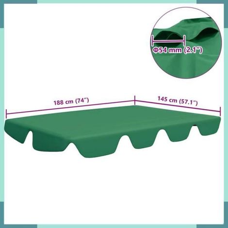 312088 Toit de rechange de balançoire vert 188/168x145/110 cm (1/5)