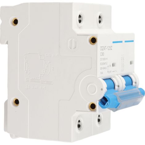 Disjoncteur modulaire DC 1000V, pouvoir de coupure 10kA, protection contre les surcharges, montage sur rail DIN 36mm (1/5)