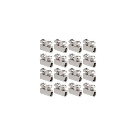 50 colliers de serrage M3 10 x 5 mm à double trou, en acier avec fermeture à vis pour bornes, compatibles avec les câbles à trou de 3,0 mm, couleur argent. (1/5)