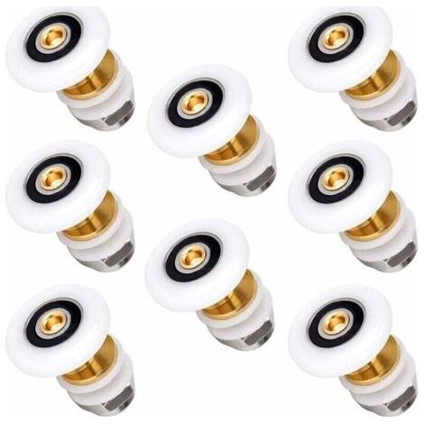BUNTHAUS PA Lot De 8 Roulettes Coulissantes Porte Douche 25 Mm Roulements Poulie Excentrique Compatible (1/4)