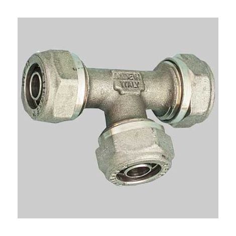RACCORDO A TEE DOPPIO PER TUBO COBRA-PEX - 15 x 15 x 15 S. 2,5