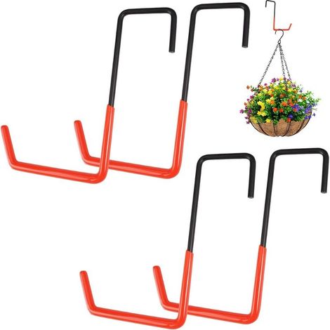 Lot de 4 grands crochets de garage à suspendre, Crochet en S de Garage Velo 19 cm, crochets robustes en forme de S, pour Échelle, Vélo, Support Chevron, plantes, Organisateur D'outils Jardin (1/5)