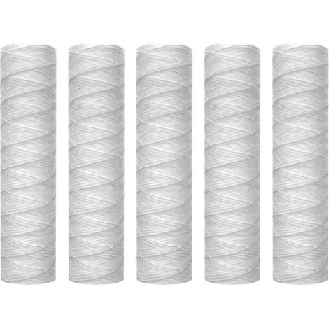Cartouche de Filtration D'Eau pour SéDiments EnrouléS,10 Microns, 10X2.5 Pouces EntièRe, Remplacement Universel BoîTier RO 10