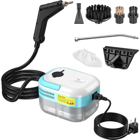 Nettoyeur vapeur haute pression 1200 ml avec 3 brosses, double couche antidéflagrante, chauffe en 15 secondes, convient pour la maison, les sols, la cuisine, le carrelage et les canapés (ensemble de 7 (1/4)